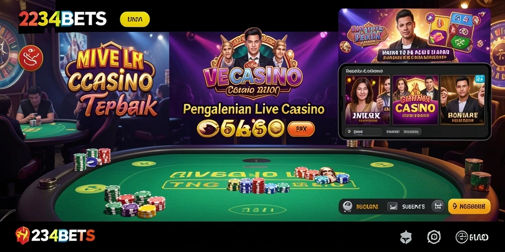 Tampilan gameplay Live Casino di aplikasi 1234BETS