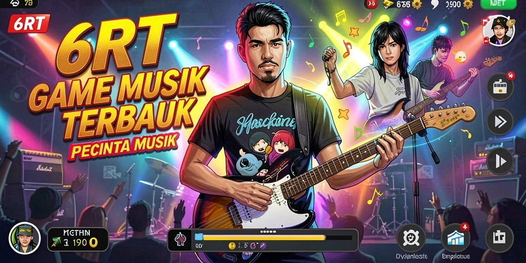 Tampilan gameplay 6RT yang menarik dengan alunan musik yang seru.