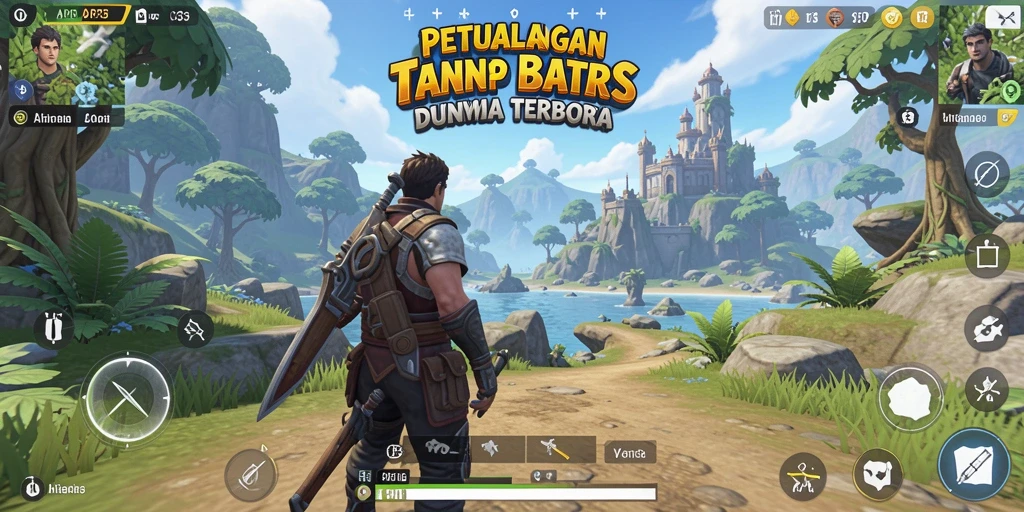 Tangkapan layar menampilkan aksi eksplorasi dalam permainan dunia terbuka.