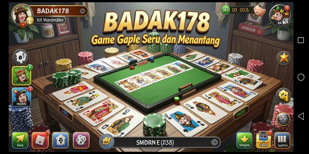 Tampilan menarik dari permainan Gaple di BADAK178.