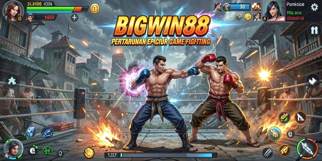Tampilan dramatis dari pertarungan intens di BIGWIN88.