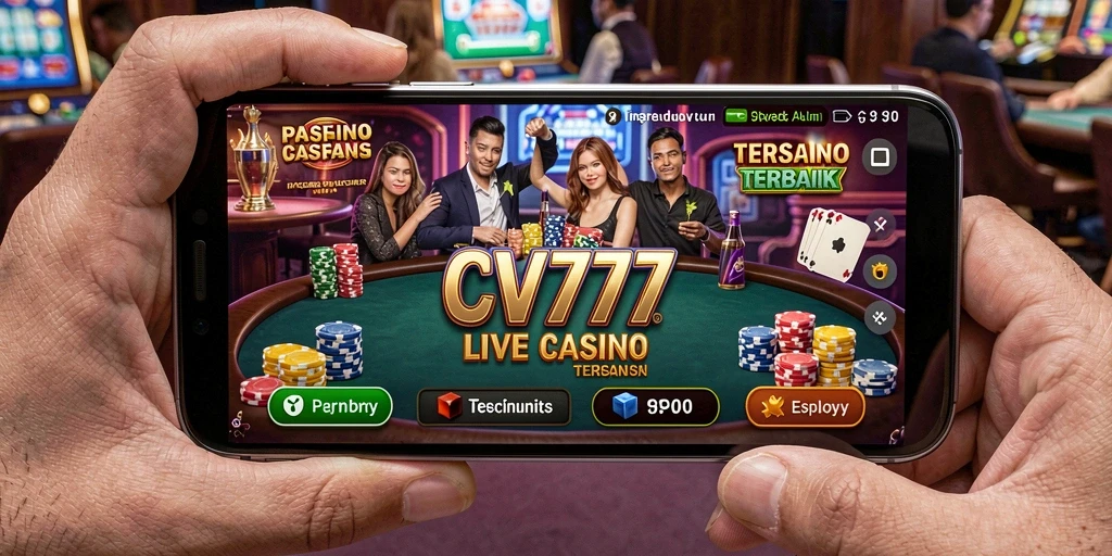 Screenshot gameplay CV777 menampilkan dealer profesional dan suasana kasino virtual.
