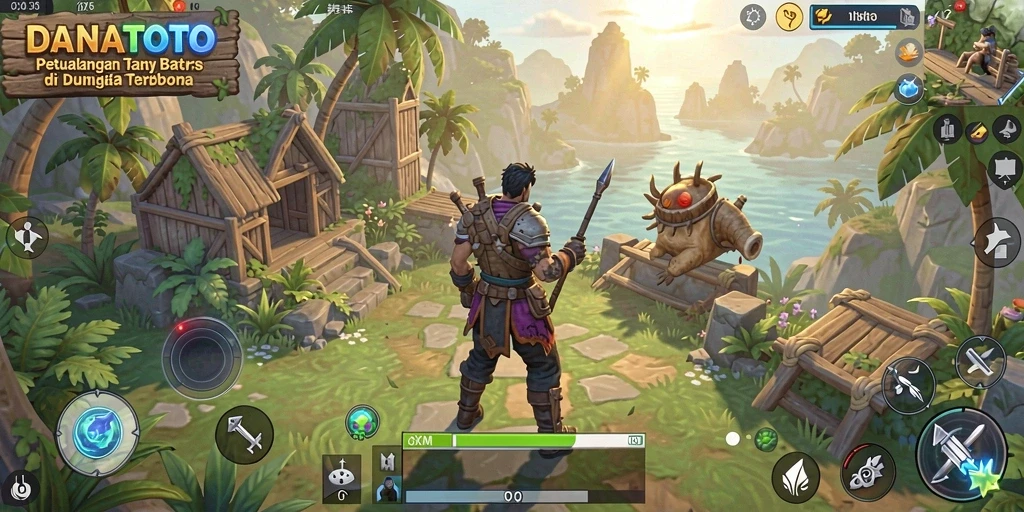 Screenshot gameplay DANATOTO menampilkan petualangan seru di dunia terbuka.