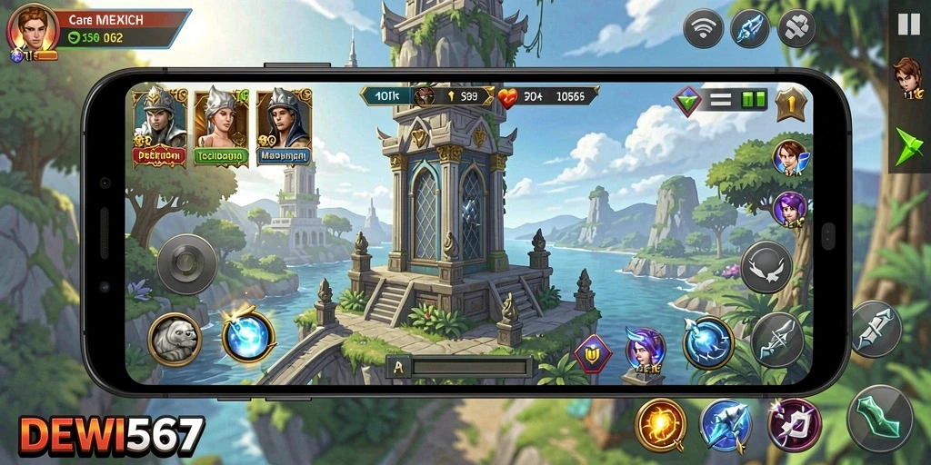 Tampilan gameplay DEWI567 yang mendebarkan di Tower Defense.