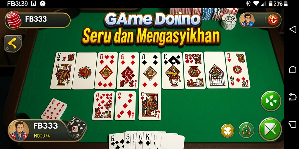 Tampilan gameplay FB333 dengan suasana permainan Domino yang menarik.