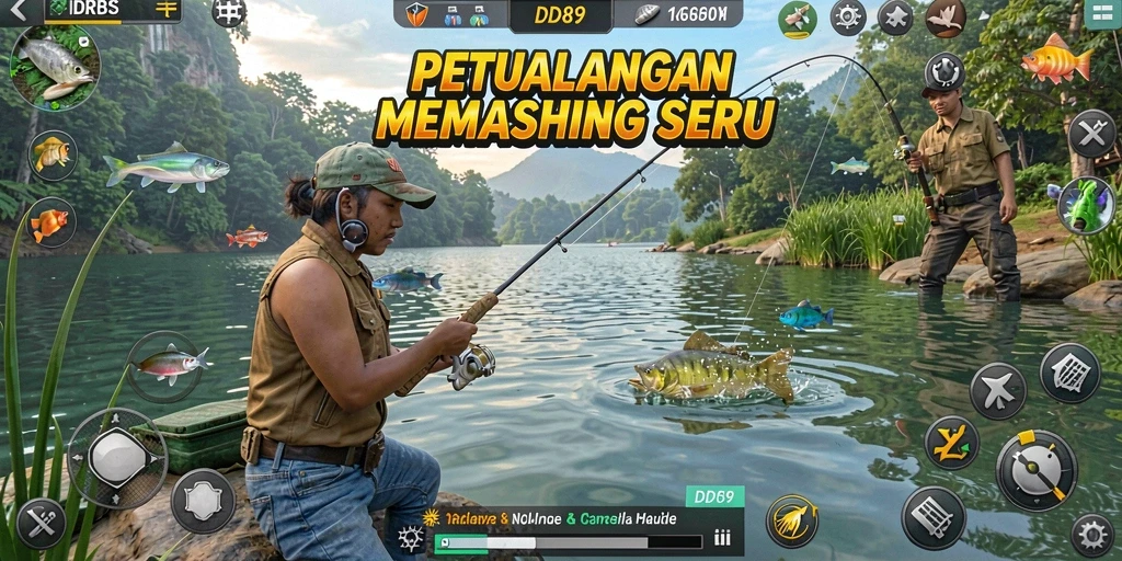 Screenshot gameplay IDR89 yang menunjukkan aksi memancing yang seru dan menantang.