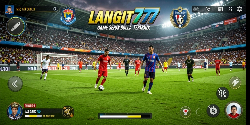 Tampilan gameplay LANGIT777 yang seru dan mendebarkan di lapangan sepak bola.