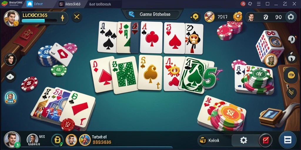 Tampilan gameplay LUCK365 dengan pemain yang bersaing di meja domino.