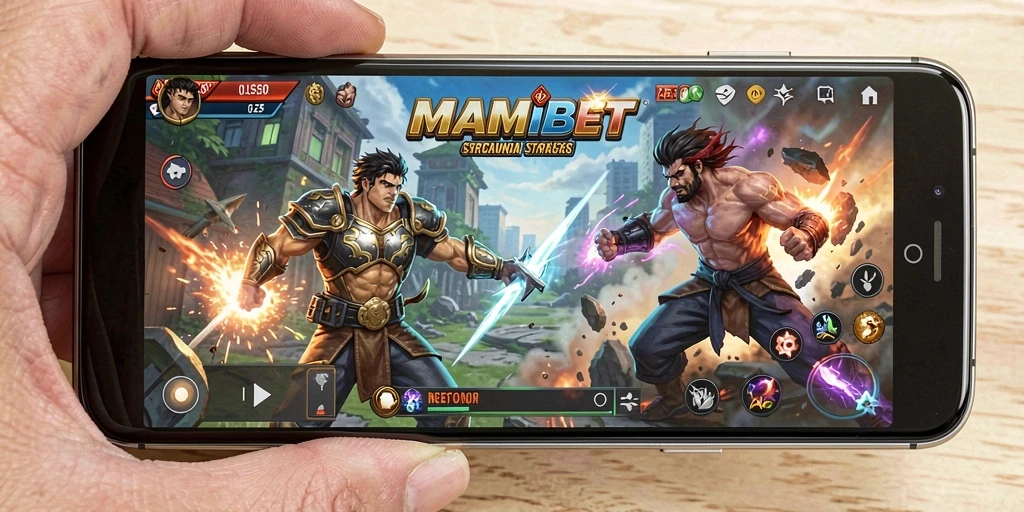 Screenshot permainan MAMIBET menampilkan pertarungan seru dan dinamis.