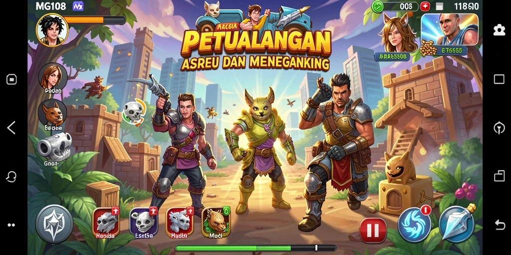 Gameplay seru dan penuh warna dari MG108 yang menciptakan ketegangan di setiap level.