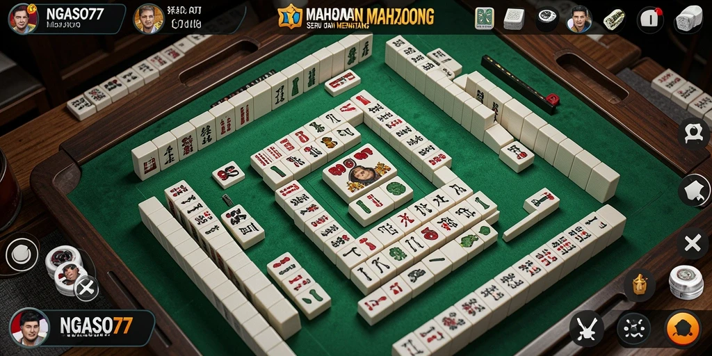Tampilan gameplay seru di NGASO77 yang menampilkan Mahjong.