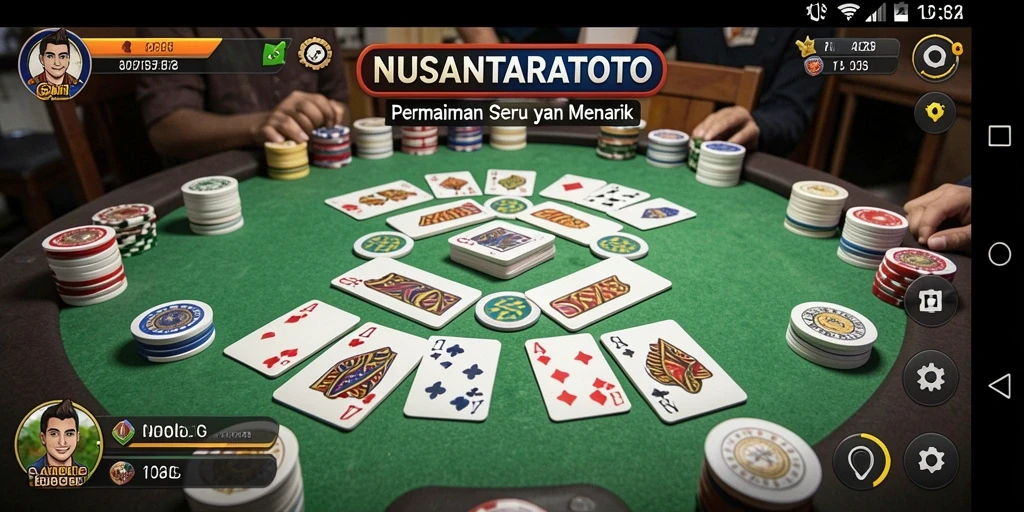 Tampilan seru dari gameplay Gaple NUSANTARATOTO.