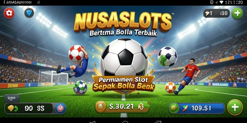 Tampilan gameplay NUSASLOTS yang seru dengan tema sepak bola.