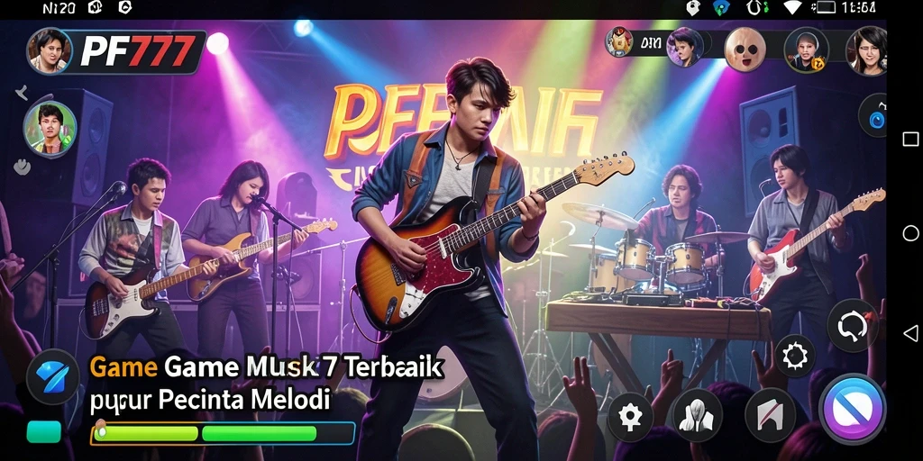 Tampilan gameplay PF777 dengan aksi seru pemain menyanyi.