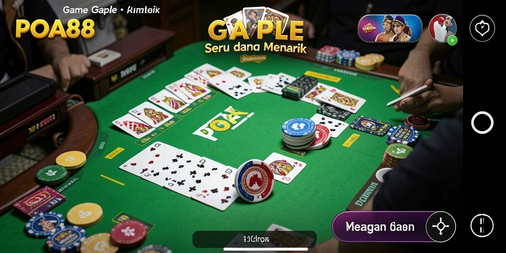 Screenshot utama POA88 menampilkan gameplay seru Gaple.