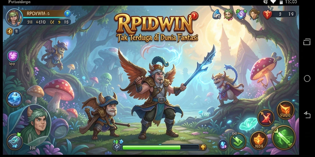 Screenshot gameplay RPIDWIN menampilkan petualangan yang penuh warna dan tantangan.