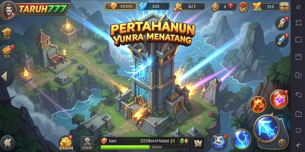 Screenshot TARUH777 menampilkan aksi pertahanan menara yang mendebarkan!