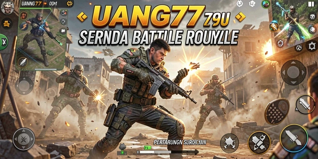 Tampilan dramatis dari gameplay intens Battle Royale UANG77.
