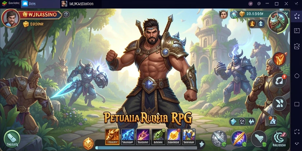Screenshot WJKASINO menampilkan aksi pertarungan RPG yang mendebarkan.