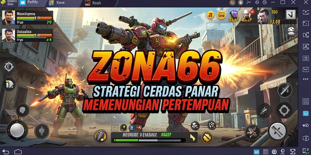 Gameplay ZONA66 menampilkan pertempuran strategi yang intens dan mendebarkan.